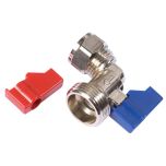 Angled Washing Machine Valve, 15mm x 3/4"