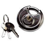 Discus Type Padlock with 3 Keys, Stainless Steel 50mm