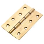 DSW Butt Hinges, Solid Polished Brass 100 x 68mm (2 Pack)