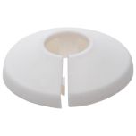 Pipe Roses, White Plastic to Fit 15mm Pipe (10 Pack)