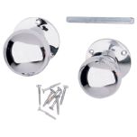Victorian Style Mortice Knob Set, Pair Chromed 50mm