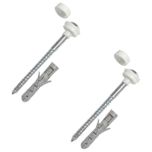 WC Pan/ Bidet Floor Fixing Kit, White with M6 x 80mm Coach Screw