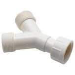 White Plastic Y Connector for Washing Machine