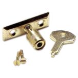 Casement Window Staylock with Key, Brassed