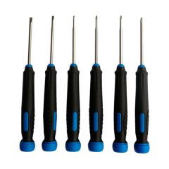 Toolpak Precision Screwdriver Set, 6 Piece (3 each Slotted & Phillips Crosspoint PH)