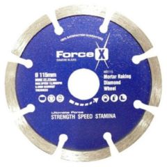Toolpak ForceX MR115 115mm x 22.23mm Mortar Raking Diamond Blade, 6.4mm Turbo Segment