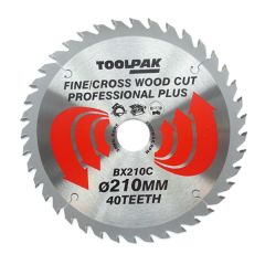 Toolpak Professional Plus TCT Circular Saw Blade, 210mm x 30mm, 40 Teeth