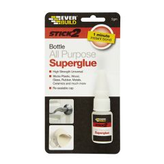 Everbuild Stick2 All-Purpose Superglue Bottle, 5gm Clear
