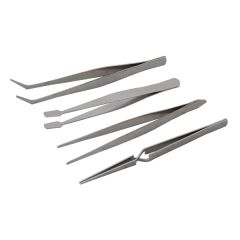 Rolson Tools Tweezer Set, 4 Piece (Straight, Curved, Spade, Self Closing)