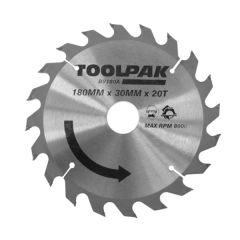 Toolpak Trade Wood Professional TCT Circular Saw Blade, 180mm x 30mm x 20 Teeth