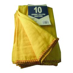 Premium Large Yellow Dusters, 50cm x 45cm (10 Pack)