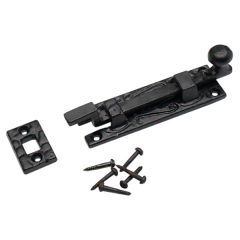 Necked Door Bolt, Black Antique 100mm