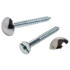 Mirror Screws, Zinc Plated 25mm, Chrome Domes (10 Pack)