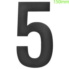 Black Self Adhesive Vinyl Numeral, 150mm Number 5