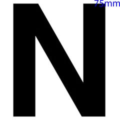 Black Self Adhesive Vinyl Letter, 75mm Letter N