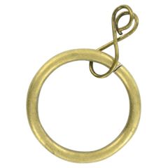 Loose Eye Curtain Pole Rings, Antique Brassed Metal, Inner Dimension 20mm (To Fit Poles up to 16mm Diameter) (6 Pack)