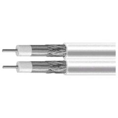 Dual Shotgun Sky/ HD Coaxial Cable, RG6 White x 25 Metres