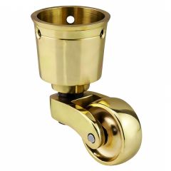 Cup Style Castor Wheel, Brass