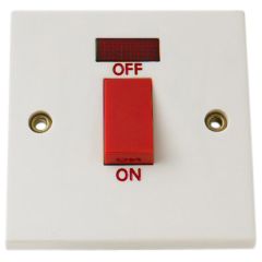 1-Gang Double Pole Switch with Neon, 45 Amp