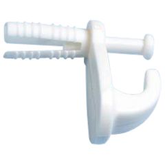 Knock-In Hooks for Cavity Walls & Hollow Doors, White Plastic (4 Pack)