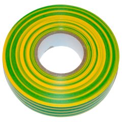 PVC Electrical Insulation Tape, Green/ Yellow Stripe 19mm x 20 Metre Length