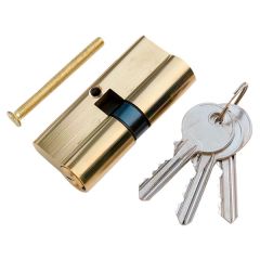 5-Pin Euro Double Profile Cylinder Lock, 45-45mm (90mm Polished Brass)