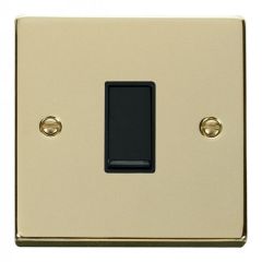 1-Gang 2-Way Light Switch, Polished Brass, Raised Curved Edge Style