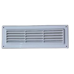 Fixed Louvre Vents, White Plastic Surface Mounting, Overall Dimensions: 10.25" x 3.5"