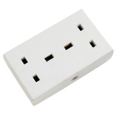 2-Gang Extension Cable Socket (without Cable), Nylon, 13 amp