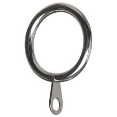 Fixed Eye Curtain Pole Rings, Chromed Metal, Inner Dimension 42mm (To Fit Poles up to 35mm Diameter) (6 Pack)