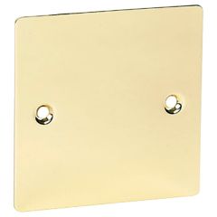 Electrical Blanking Plate, Single 1-Gang - Polished Brass