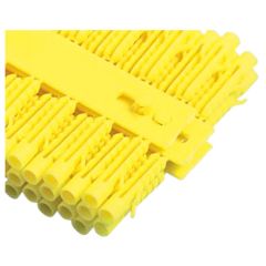Wall Plugs to Fit 4 - 6 Screws, Yellow on Sprig (100 Pack)