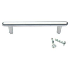 Pull Handle T Bar Style, Matt Nickel 125mm Long with Fixings