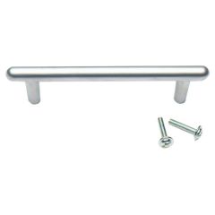 Pull Handle T Bar Style, Matt Nickel 125mm Long with Fixings