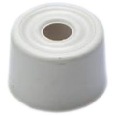 Round Door Stops, Flexi PVC Plastic, White 28mm (10 Pack)