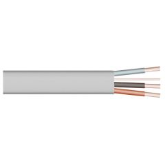 6243Y Grey 1mm² Flat 3-Core & Earth Cable 5 Metre Coil