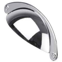 Shell Style Pull Handle, Chrome Plated 64mm
