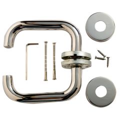 Stratton Door Handles, Pair Polished Stainless Steel, 135mm