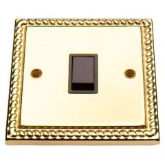 1-Gang 2-Way Light Switch, Georgian Polished Brass
