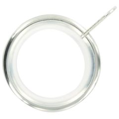 Fixed Eye Silent Curtain Pole Rings, Nickel Metal, Inner Dimension 32mm (To Fit Poles up to 28mm Diameter) (6 Pack)