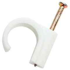Nail-In Pipe Clips, White 22mm (10 Pack)
