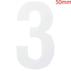 White Self Adhesive Vinyl Numeral, 50mm Number 3