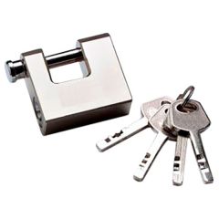 Armour Padlock with 4 Keys, Matt Nickel Plated Brass 60mm