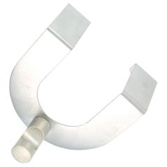 U-Shaped Over-Door Hook, Brushed Chrome with Notched Hook, Suitable for Doors Up To 38mm Thick
