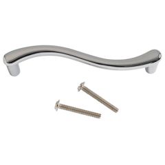 Pull Handle S Style, Bright Chrome 105mm Long with Fixings