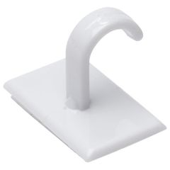 Self Adhesive Cup Hooks, White Plastic 20mm (10 Pack)
