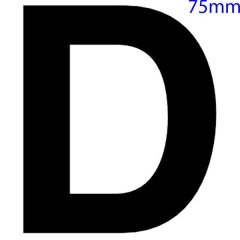 Black Self Adhesive Vinyl Letter, 75mm Letter D