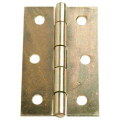 Butt Hinges, Brassed Steel, 75 x 50mm (2 Pack)