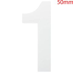 White Self Adhesive Vinyl Numeral, 50mm Number 1