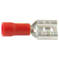 Spade Type Insulated Female Connectors, 5 Amp Red (50 Pack)